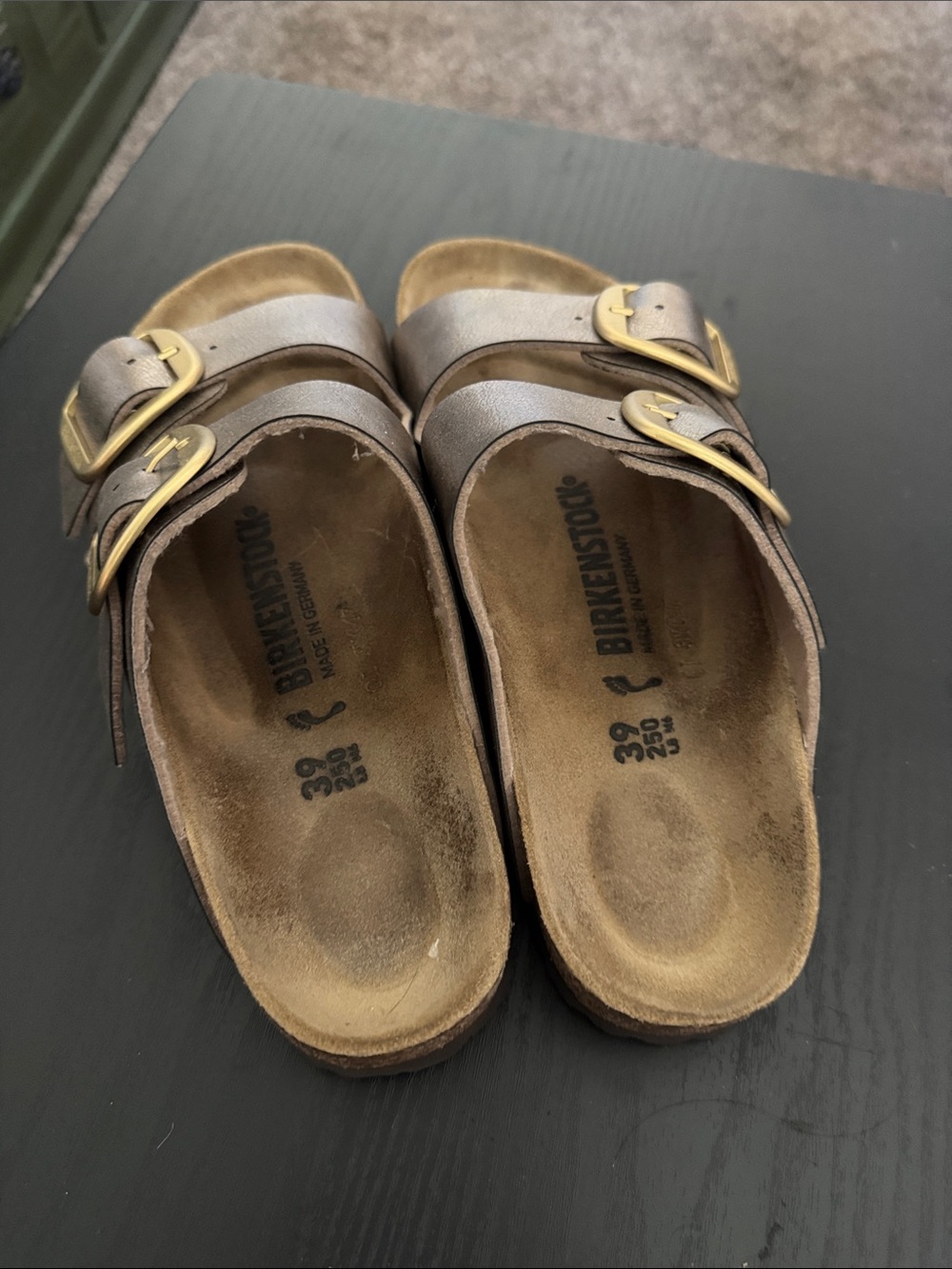 Birkenstock Metallic Bronze Double-Buckle Sandals - Picture 2 of 3